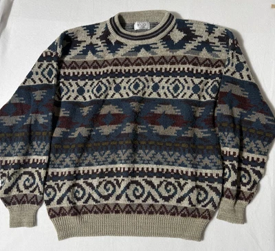 Vintage Sears Men's Store Crewneck Sweater Size XL Aztec Western Multicolor - Image 1 of 4