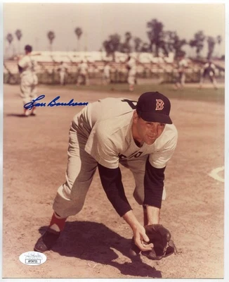 Lou Boudreau Boston Red Sox (Fielding) Autographed 8 x 10 Photo - JSA Certified - Image 1 of 2