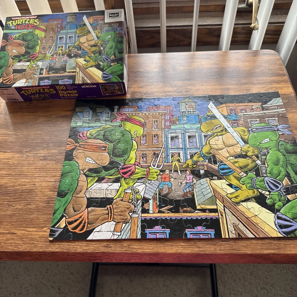 Casa en la azotea Teenage Mutant Ninja Turtles 1987 vintage 100 piezas Puzzle Completo Foto 1 de 4