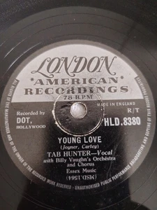 TAB HUNTER YOUNG LOVE 78RPM LONDON HLD 8380.  - Picture 1 of 4