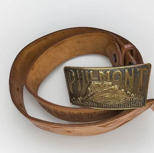 BSA Philmont Cimarron, N.M. Leather Belt Size 30 with Philmont Buckle BH-187 - Picture 1 of 11