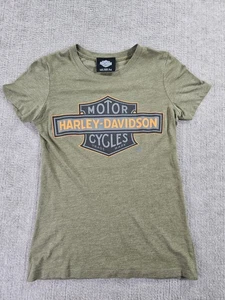 Harley-Davidson Camicia Donna Piccola Verde Bar & Shield Logo Museum Tee Moto - Foto 1 di 9