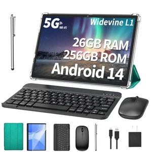 Android Tablet mit Tastatur, 26GB RAM, 256GB ROM (1TB Expand), 10,1 Zoll Andr... - Bild 1 von 7