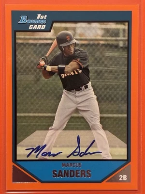 Bowman Prospects Marcus Sanders 2007 naranja automático/250 #BP127 Baseball Giants Foto 1 de 2