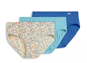 Neu Jockey Damengröße 8 Hipster-Unterwäsche superweich bequem 3er-Pack türkis Pfirsiche - Bild 1 von 2