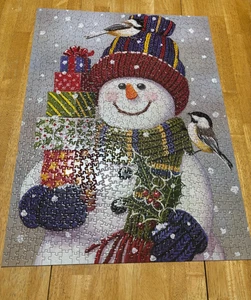 SCHNEEMANN MIT GESCHENKEN ~ 1000 TEILE PUZZLE AUS BITS AND PIECES ~ KOMPLETT - Bild 1 von 6