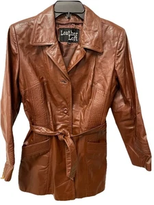 Womens Brown Leather Jacket Leather Loft Size 11/12 Vintage Lined - Picture 1 of 8