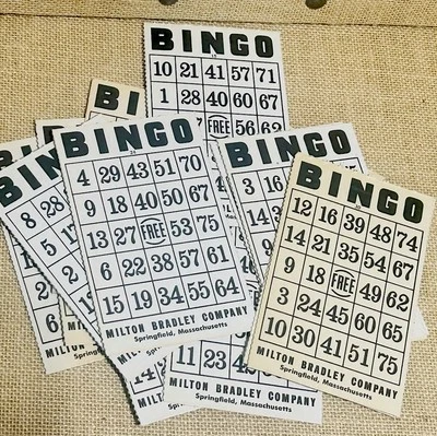 Milton Bradley Vintage Bingo Cards Set Of 50 - Image 1 of 2