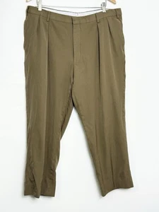 Ben Silver Charleston Pants Men 40x27 Khaki Ethomas Super 130's Italian Wool - Picture 1 of 5