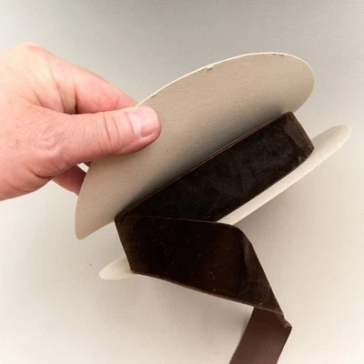 Vintage Velvet Ribbon Dark Brown 1.5" Nylon Made England 22.5 Yards - Image 1 of 4