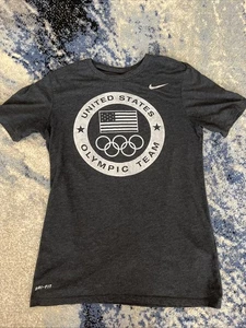 Nike Team USA Olympic T Shirt Medium Mens Gray Short Sleeve  Dri-Fit - Picture 1 of 4