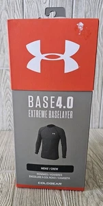 Under Armour 1353349 Men's UA ColdGear Base 4.0 Top Baselayer Crew Shirt, Black - Picture 1 of 4