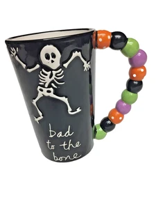 Sandra Magsamen Halloween Bad to the Bone Kaffeebecher Perlengriff 16 Unzen NEU - Bild 1 von 14