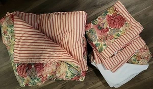 Sanderson Full Size Reversible Floral Comforter Set Cottage Chic 4 Piece - Picture 1 of 5