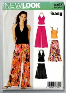 New Look 6383 Halter Pants Skirt Uncut Sizes 6 to 16 2004 Vintage Fashion - Picture 1 of 2