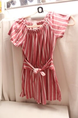 Heart&Arrow Girl Red/White Striped Short Sleeve Jumpsuit/Romper Size10 - Image 1 of 4