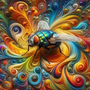 "HORSEFLY" is a 12" X 12" Framed One-of-a-Kind Original Image on Canvas - Picture 1 of 1