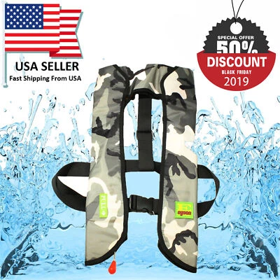 Black Friday Deal M-33 Premium Quality Inflatable Life Jacket Life Vest PFD