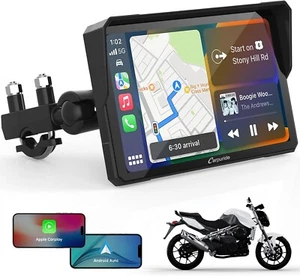 W702 Motorcycle GPS Carplay Screen, Wireless CarPlay & Android Auto Car Stereo f - Bild 1 von 10