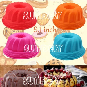 Non-Stick Fluted Baking Ring Tray Silicone Bakeware Mould Cake Pan Bread - Picture 1 of 2