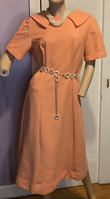 Vestido vintage de poliéster hecho a mano para dama de los años 60 M Foto 1 de 4