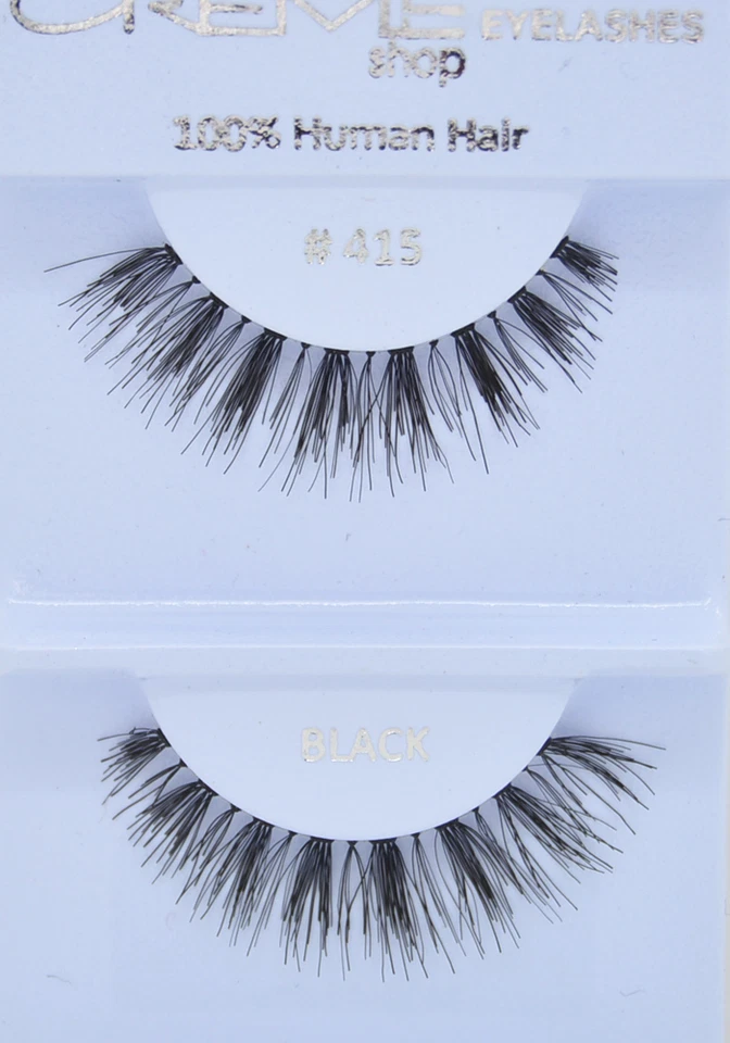 12 pares de pestañas en crema 100 % cabello humano #415 Foto 1 de 1