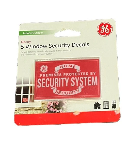 #5 Five GE Window Home Security System Decoy DECALS Deters Potential Intruders - Image 1 of 2