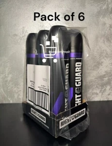 6 x 250ml Right Guard Mens Deodorant Active 48H Anti-Perspirant - Pack of 6 - Picture 1 of 2