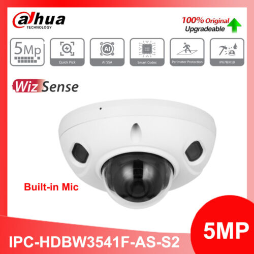 Dahua IPC-HDBW3541F-AS-S2 5MP Security Camera Outdoor Dome H.265+ Mic SMD 4.0