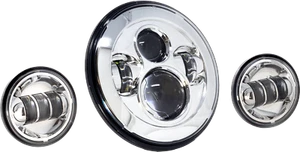 LETRIC LIGHTING CO 7" Led Hdlgt W/ Pass Lamps Chr Indian LLC-ILHK-7C - Picture 1 of 1