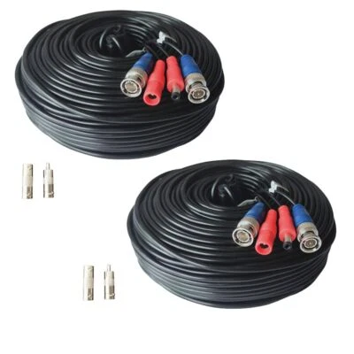 2 Pack 200ft All-in-One Video Power Cables, Security Camera Cable BNC Extensi... - Image 1 of 2