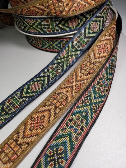1 1/8" tejido nativo jacquard tela ribete vendido por yarda Foto 1 de 1
