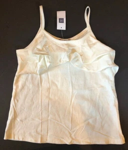 NWT GAP Kids Girl Ivory Ruffled Tank Top Shirt Sz M 8 - Picture 1 of 4