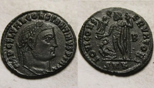 Rare Genuine Ancient Roman coin Constantine 313 AD Jupiter, Victory Eagle wreath - Picture 1 of 4