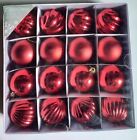Christmas Tree Decorations LUXURY Baubles set of 16 pack Deep Red colour new