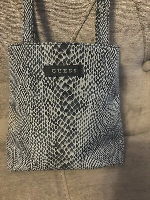Guess Snakeskin Fabric Small Purse Bag Black White Animal Print - Image 1 of 4
