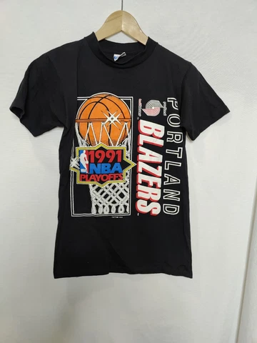 vintage 1991 portland blazers nba WCF men 's tshirt S Made In USA single stitch Cover