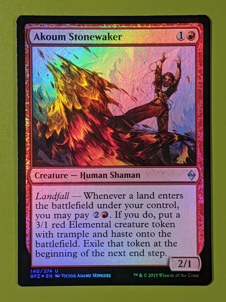 FOIL Akoum Stonewaker x1 Battle for Zendikar 1x Magic the Gathering MTG - Image 1 of 1