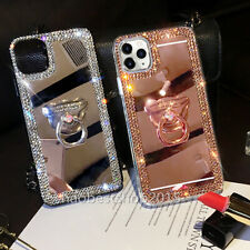 Girls' Bling Rhinestone Mirror Makeup Sof back TPU Case cover For iPhone Samsung