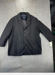 Dockers PeaCoat Men’s 3xl Black Full Zip 4Button Lined Insulation Wool Blend - Picture 1 of 5