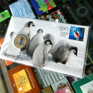 2017 Tuvalu $1 AAT Emperor Penguins PNC - Picture 1 of 1