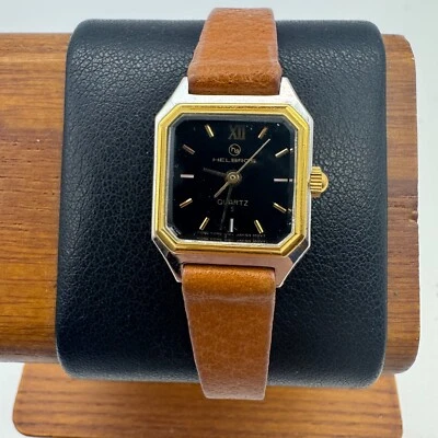 Helbros男士方形石英表真皮 — 第 1/4 张图片