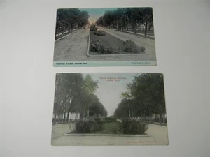 Lote de 2 postales vintage Superior Ave. Street View Tomah Wisconsin - P35 - Imagen 1 de 9