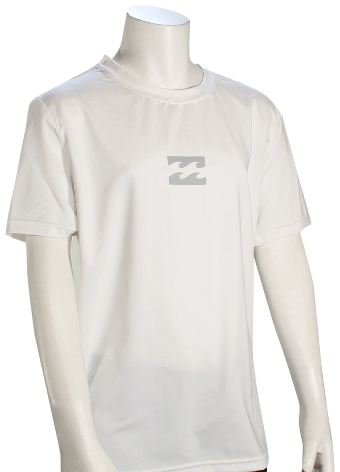 Billabong Boy's All Day Wave SS Surf Shirt - White - New - Image 1 of 1
