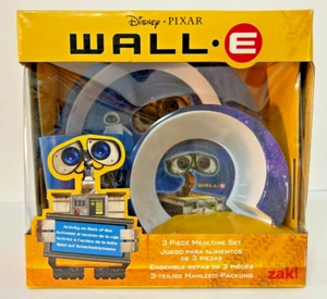 DISNEY PIXAR WALL-E 3 PIECE DINNERWARE SET PLATE, CUP AND BOWL NEW IN BOX - Picture 1 of 7