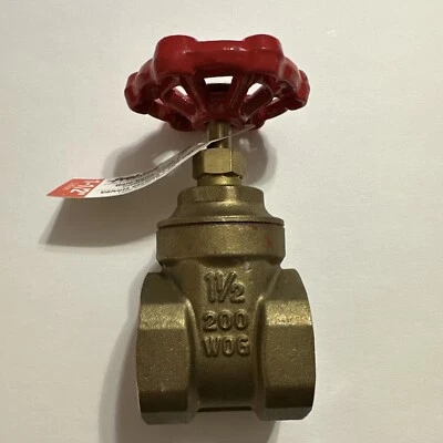 New ProLine Forged Brass Threaded Gate Valve 1-1/2" 200 PSI, 100-407NL - Image 1 of 4