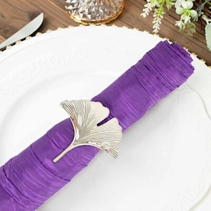 5 Purple Accordion Crinkle TAFFETA DINNER NAPKINS Wedding Party Home Decorations - Picture 1 of 8