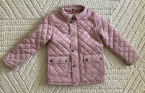 BURBERRY Girl’s Pink Jamie Quilted Jacket/Coat No Hood Size 7Y - Picture 1 of 12