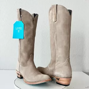 Lane PLAIN JANE Cowboy Boots Womens 10 Latte Suede Leather Western Knee High - Picture 1 of 14