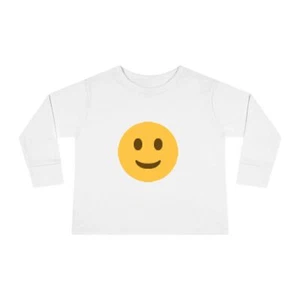 Happy Face Toddler Long Sleeve Tee, Cute Kid's Shirt, Smile Tee, Baby Gift, - Picture 1 of 33